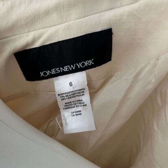 Jones New York Silk and Linen collarless blazer - Picture 5 of 14